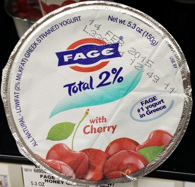 Greek strained yogurt with cherry