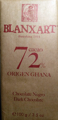 Dark chocolate 72 % Ghana