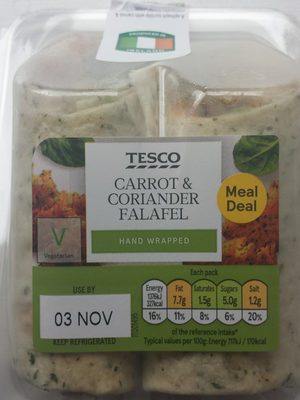 Carrot & Coriander Falafel Wrap